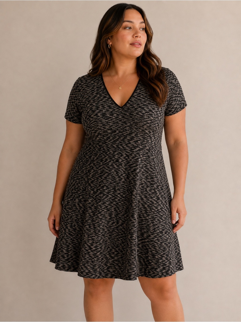 JOE FRESH Short sleeve knee length dress with faux leather detail US XL NWT
